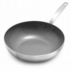 Chatham 11 in. Stainless Steel Ceramic Nonstick Wok by GreenPan