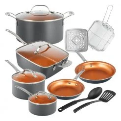 14-Piece Aluminum Ti-Ceramic Nonstick Cookware Set by Gotham Steel