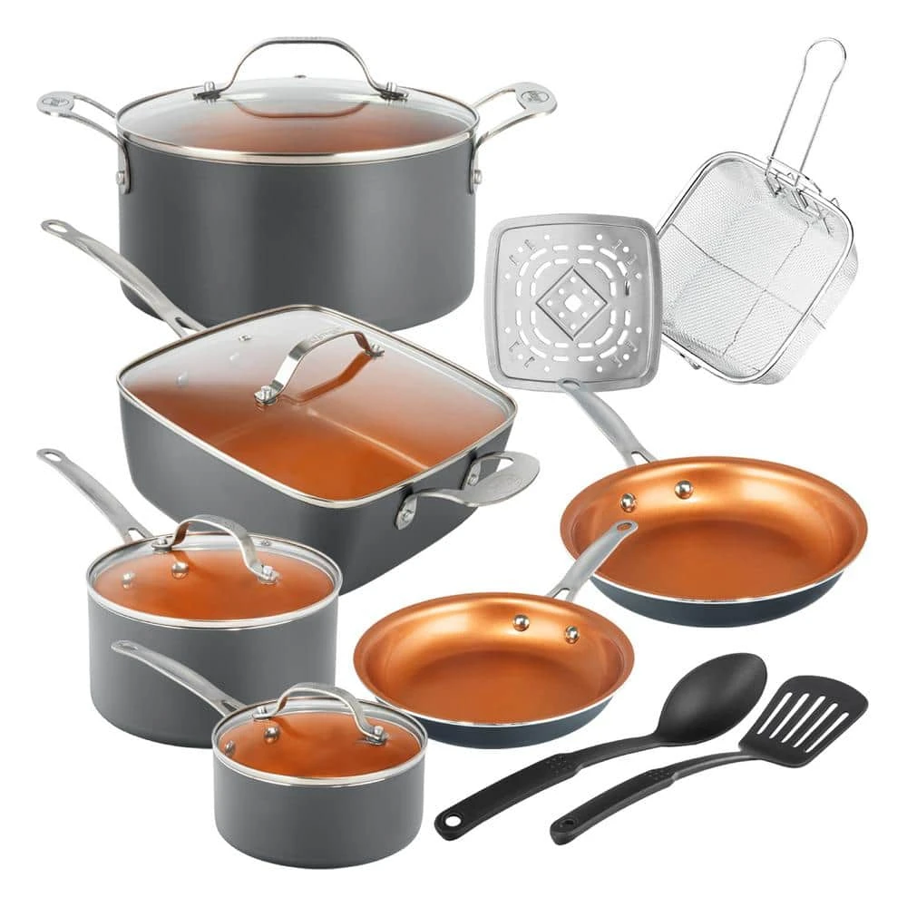 14-Piece Aluminum Ti-Ceramic Nonstick Cookware Set by Gotham Steel
