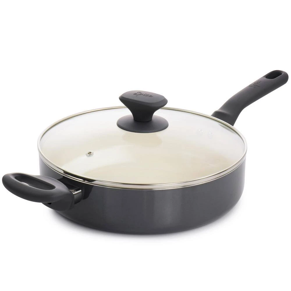 Savory Saffron 16-Piece Ceramic Nonstick Cookware Set in Grey by Spice BY TIA MOWRY - Image 4