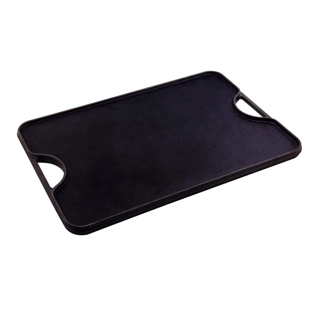 Large Rectangular Reversible Black Cast Iron Griddle/Skillet Solid 20 in. x 14 in. Seasoned by Victoria - Image 4