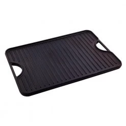 Large Rectangular Reversible Black Cast Iron Griddle/Skillet Solid 20 in. x 14 in. Seasoned by Victoria