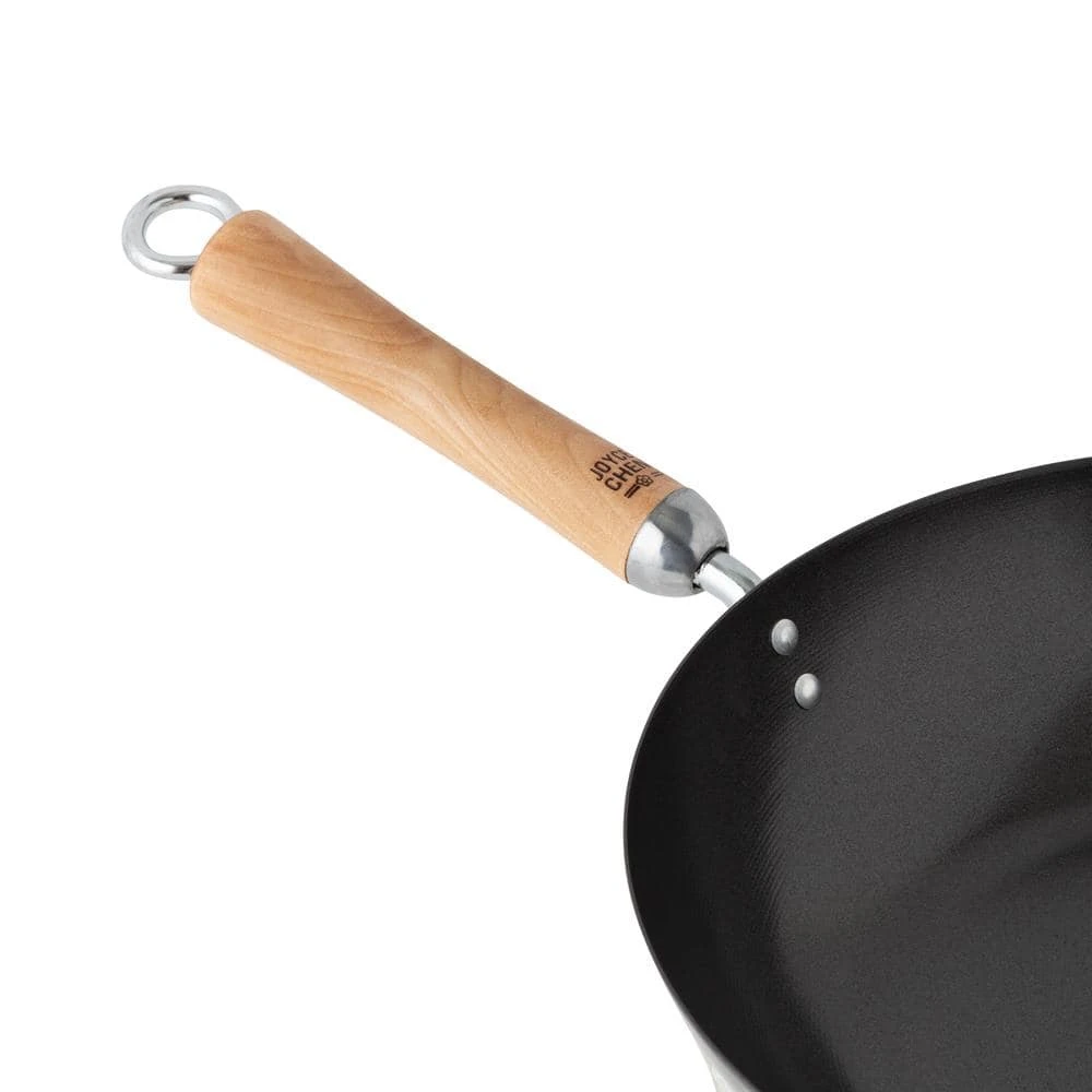 Classic Series 12 in. Black Carbon Steel Non-Stick Wok with Birch Handle by Honey-Can-Do - Image 2