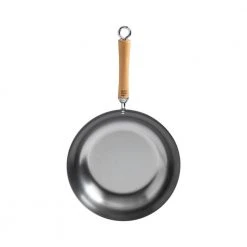 Joyce Chen 12 in. Silver Carbon Steel Stir-Fry Pan with Birchwood Handle by Honey-Can-Do