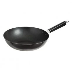 Joyce Chen Professional Series 12 in. Black Carbon Steel Excalibur Nonstick Stir Fry Pan with Phenolic Handle by Honey-Can-Do