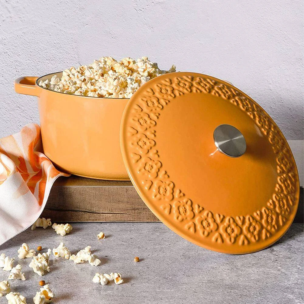 Savory Saffron 6 qt. Enameled Cast Iron Dutch Oven with Lid in Honey Gold by Spice BY TIA MOWRY - Image 5