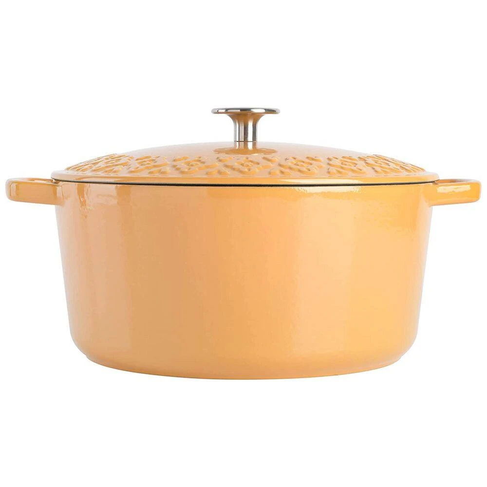 Savory Saffron 6 qt. Enameled Cast Iron Dutch Oven with Lid in Honey Gold by Spice BY TIA MOWRY - Image 3