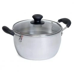 2-Piece 8 qt. Silver Aluminum Stock Pot with Lid by IMUSA