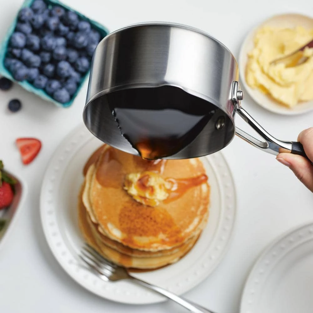 Stainless Steel, 1 qt., Stainless Steel, Sauce Pan, Silver with Pour Spout by KitchenAid - Image 11