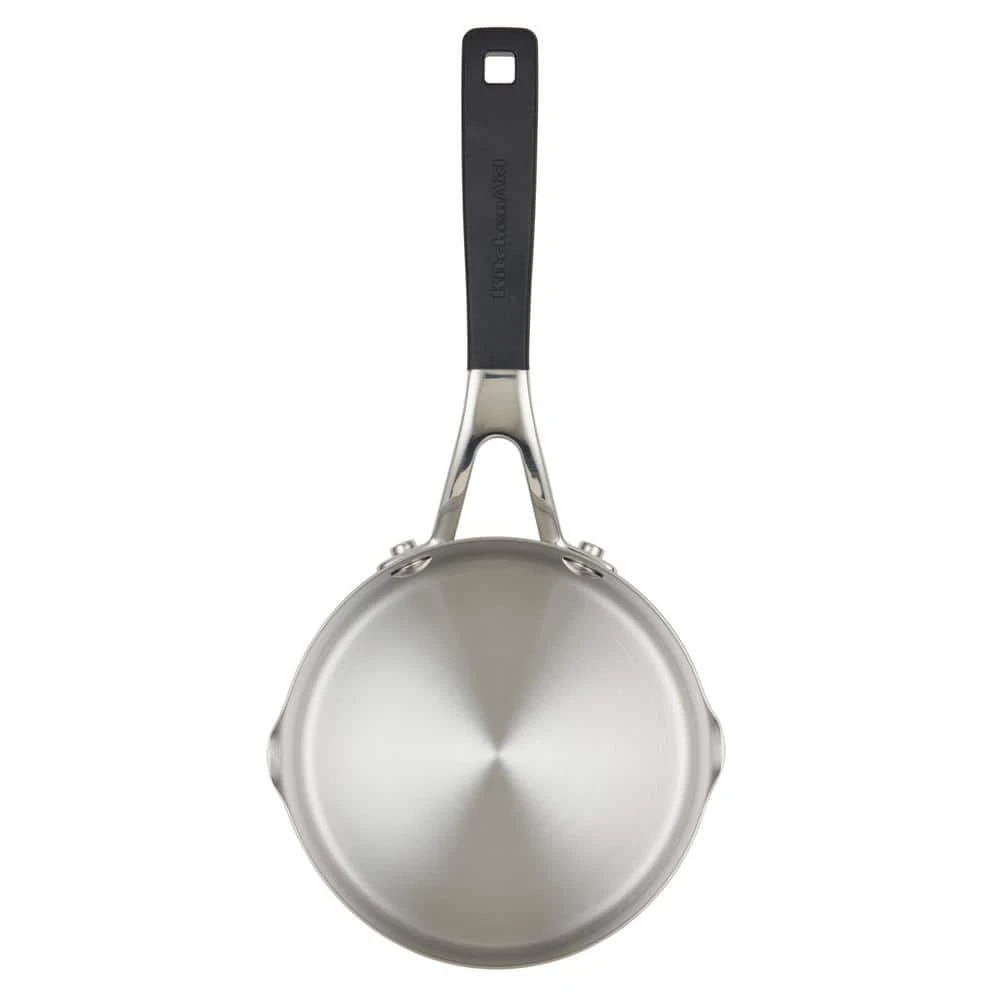 Stainless Steel, 1 qt., Stainless Steel, Sauce Pan, Silver with Pour Spout by KitchenAid - Image 2