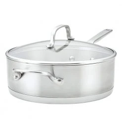 3-Ply Base Stainless Steel 4.5 qt. Stainless Steel Saute Silver by KitchenAid