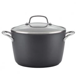 8-Quart, Matte Black Hard-Anodized Induction Nonstick Stockpot with Lid by KitchenAid