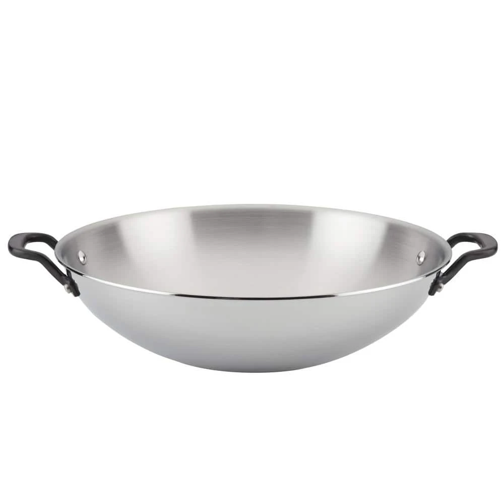 5-Ply Clad 15 in. Polished Stainless Steel Wok by KitchenAid