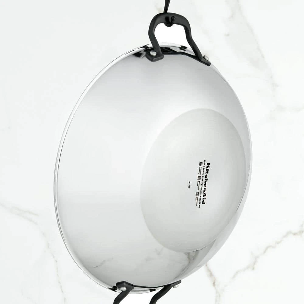 5-Ply Clad 15 in. Polished Stainless Steel Wok by KitchenAid - Image 3
