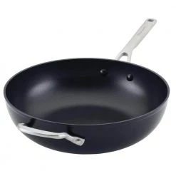 Hard-Anodized Induction Nonstick 12.25 in. Black Hard Anodized Nonstick Stir Fry by KitchenAid