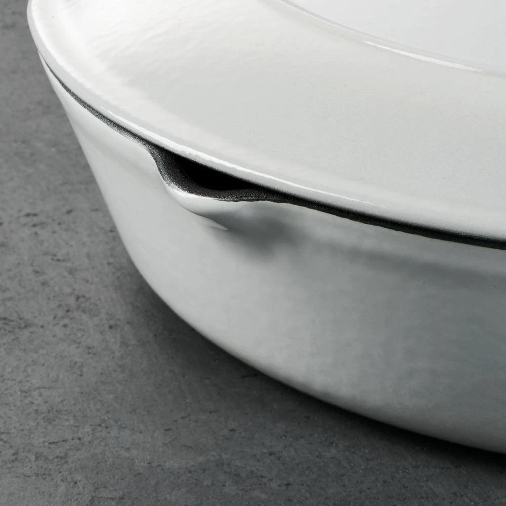 Gourmet 12 in. Enameled Cast Iron Skillet in Latte with Lid by Tramontina - Image 6