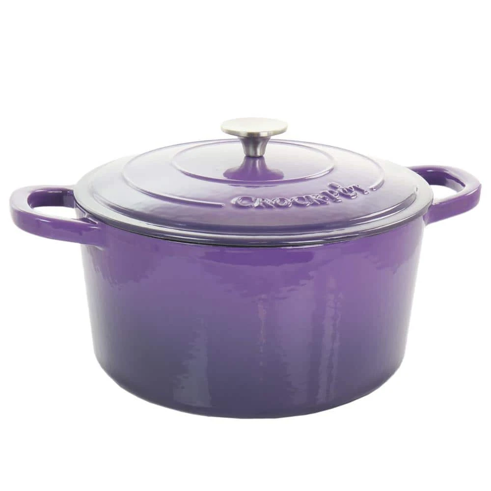 Artisan 7 qt. Enameled Cast Iron Dutch Oven with Lid in Lavender (2-Piece) by Crock-Pot - Image 4