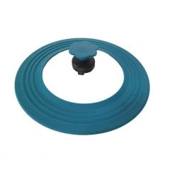 11 in. Universal Pot Smart Lid Cooking Cover - Tempered Glass & Silicone Lid in Blue by LEXI HOME