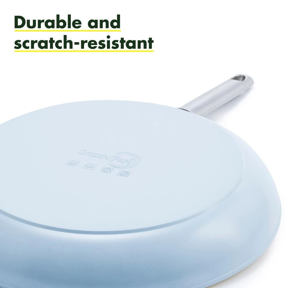 Padova 2-Piece Aluminum Ceramic Nonstick Frying Pan Set in Light Blue by GreenPan - Image 4