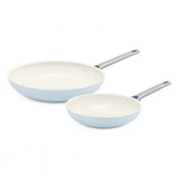 Padova 2-Piece Aluminum Ceramic Nonstick Frying Pan Set in Light Blue by GreenPan