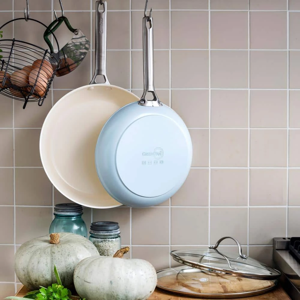 Padova 2-Piece Aluminum Ceramic Nonstick Frying Pan Set in Light Blue by GreenPan - Image 2