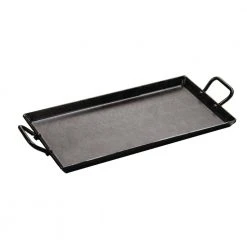 18 in. Black Carbon Steel Stovetop Griddle with Handles by Lodge