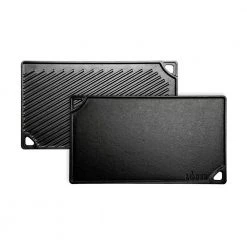 Double Play 16.75 in. Black Cast Iron Reversible Stovetop Griddle by Lodge