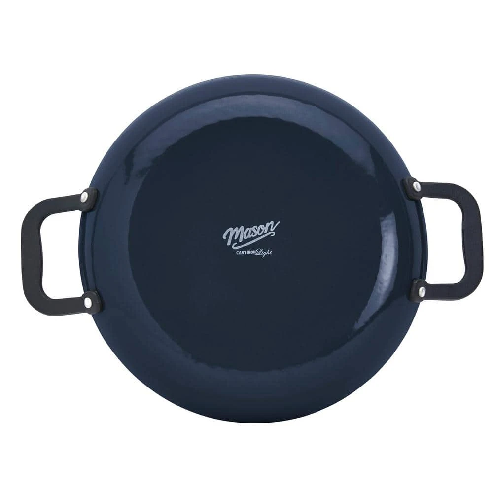 12 in. Sodalite Blue Lite Cast Iron Induction Griddle with Handles by Mason Craft and More - Image 3