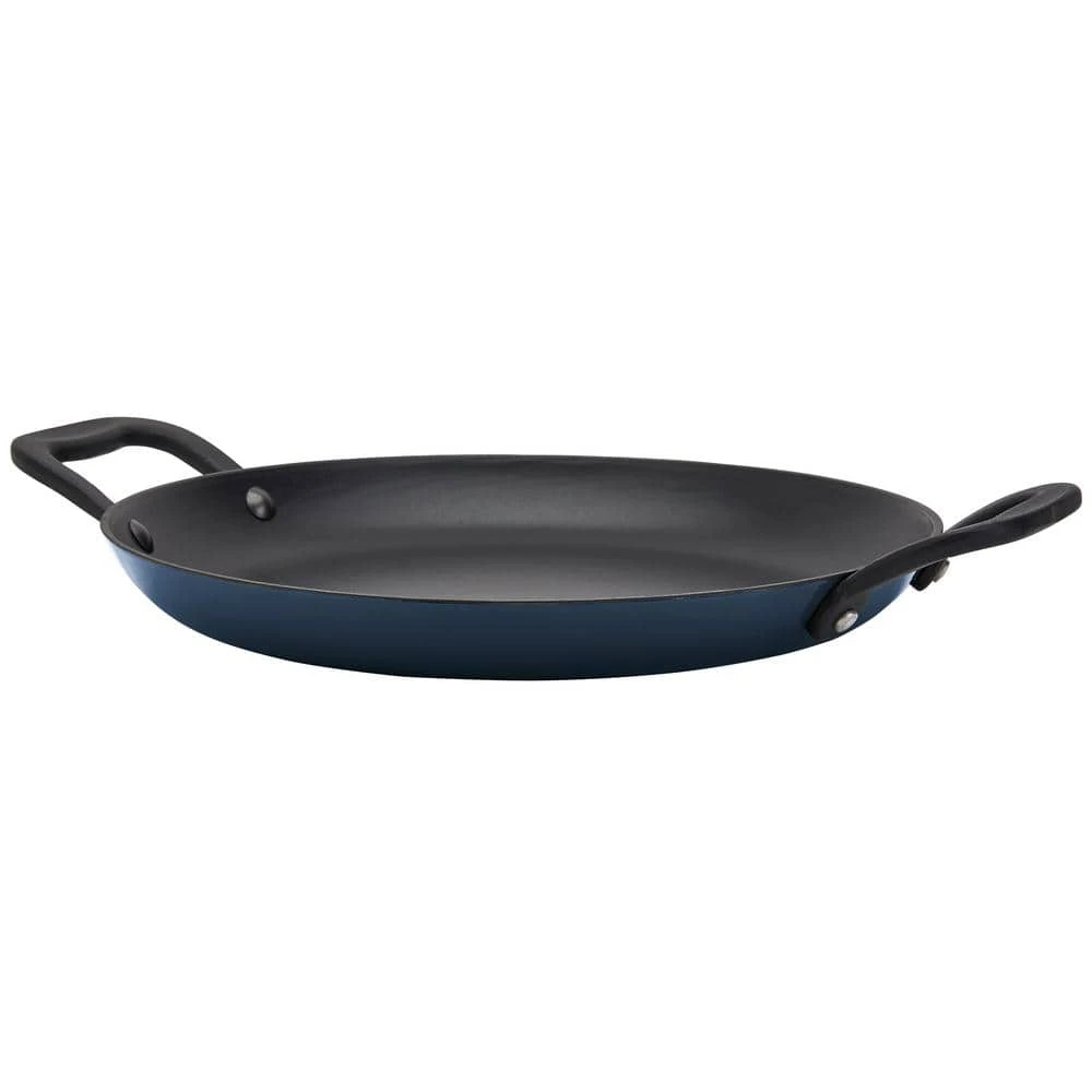 12 in. Sodalite Blue Lite Cast Iron Induction Griddle with Handles by Mason Craft and More