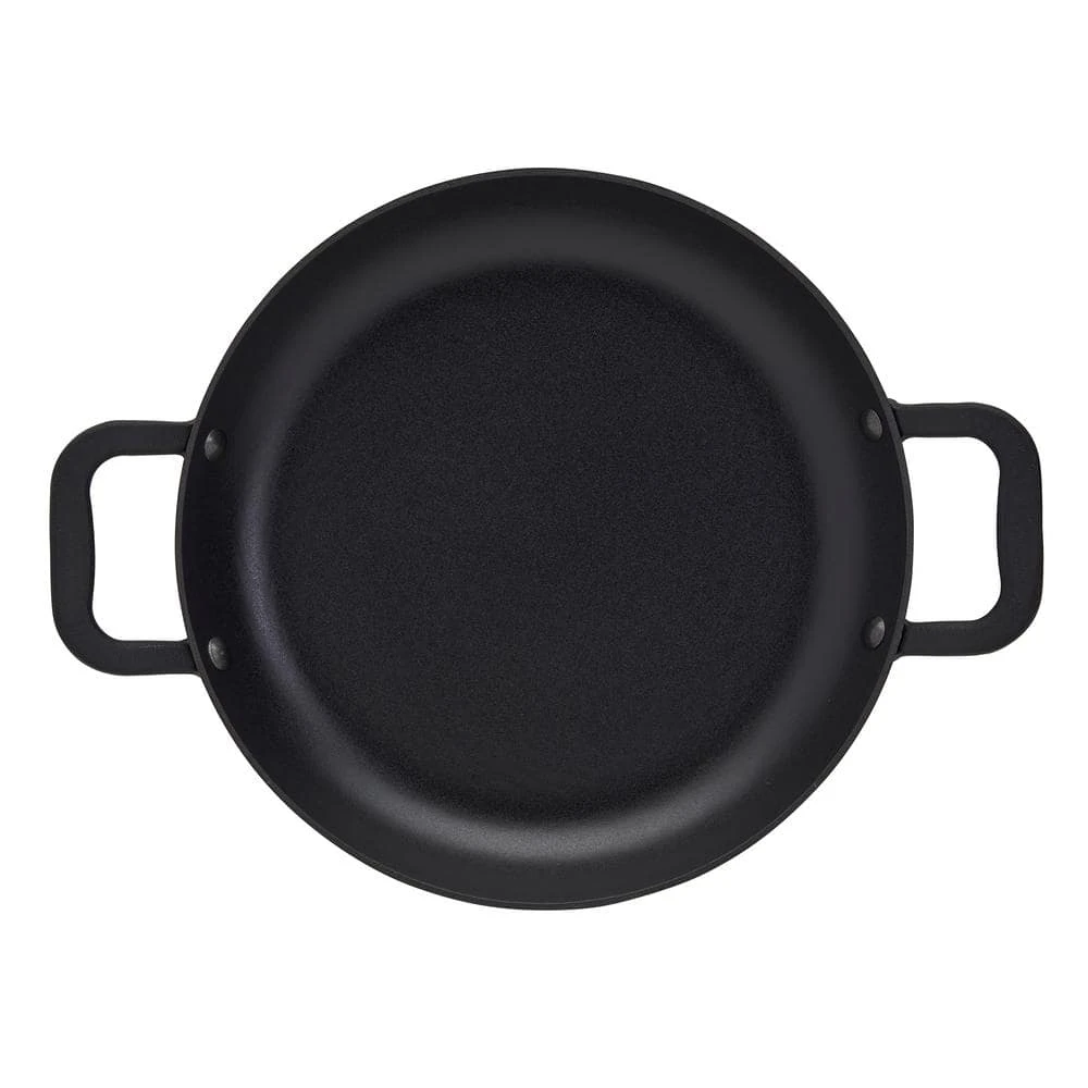 12 in. Sodalite Blue Lite Cast Iron Induction Griddle with Handles by Mason Craft and More - Image 2