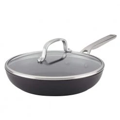 10 in. Hard Anodized Aluminum Nonstick Frying Pan with Lid Black by KitchenAid