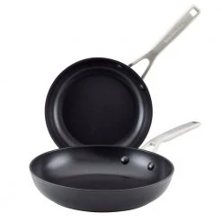 Hard-Anodized Induction 8 .25 and 10 in. Aluminum Nonstick Frying Pan Set Matte Black by KitchenAid