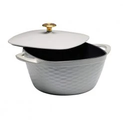 Prisma 7 qt. Enameled Cast Iron Covered Square Dutch Oven - Matte Gray by Tramontina