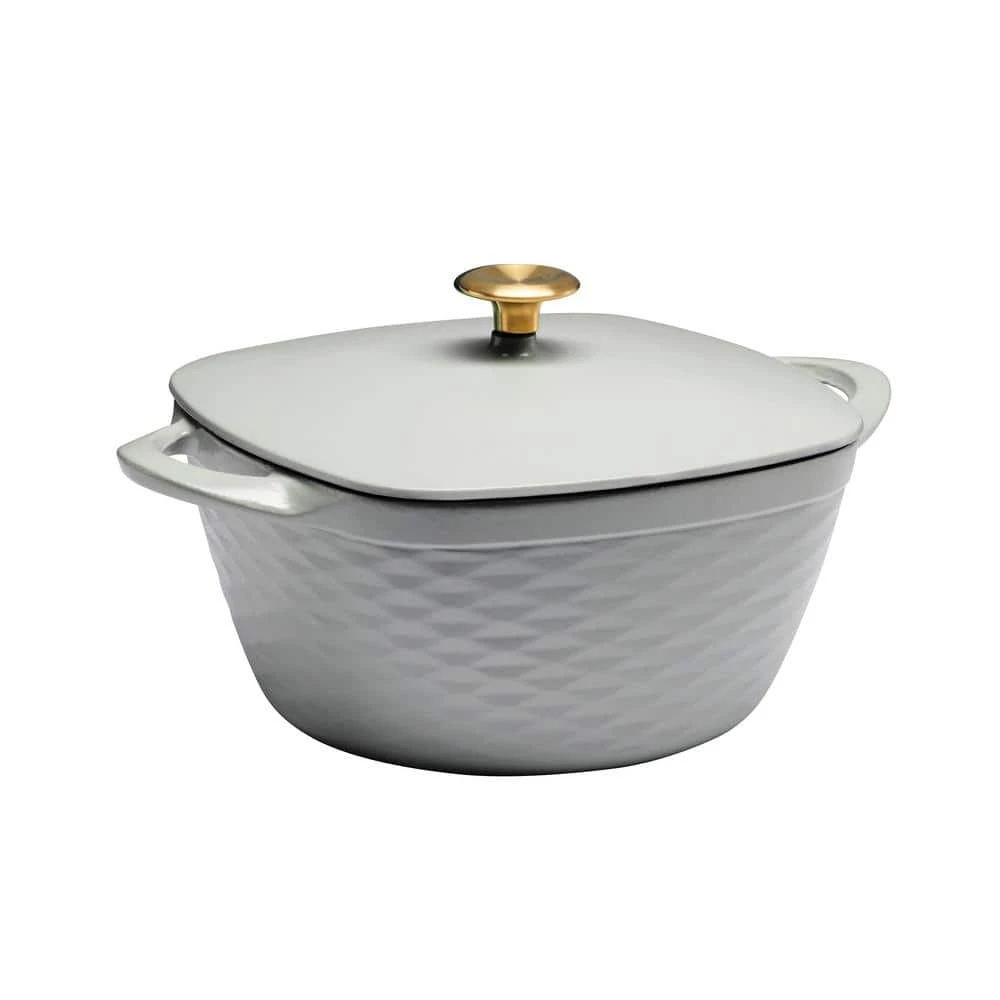 Prisma 7 qt. Enameled Cast Iron Covered Square Dutch Oven - Matte Gray by Tramontina - Image 2