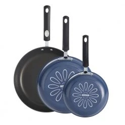 3-Piece Medium Blue Aluminum Nonstick Frying Pan Set by Tramontina