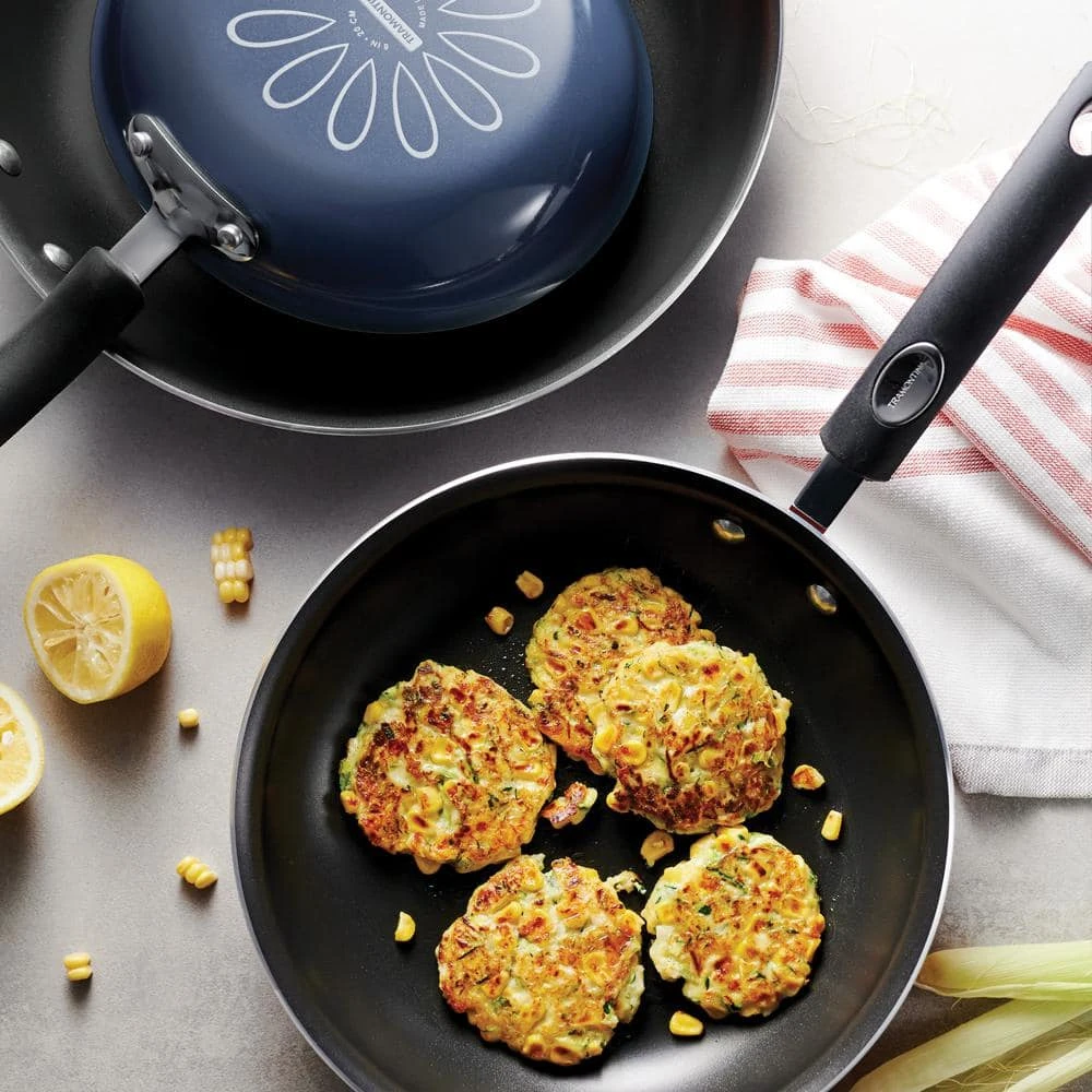 3-Piece Medium Blue Aluminum Nonstick Frying Pan Set by Tramontina - Image 4