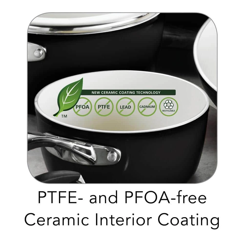 Gourmet Ceramica Deluxe 10-Piece Metallic Black Cookware Set with Lids by Tramontina - Image 4