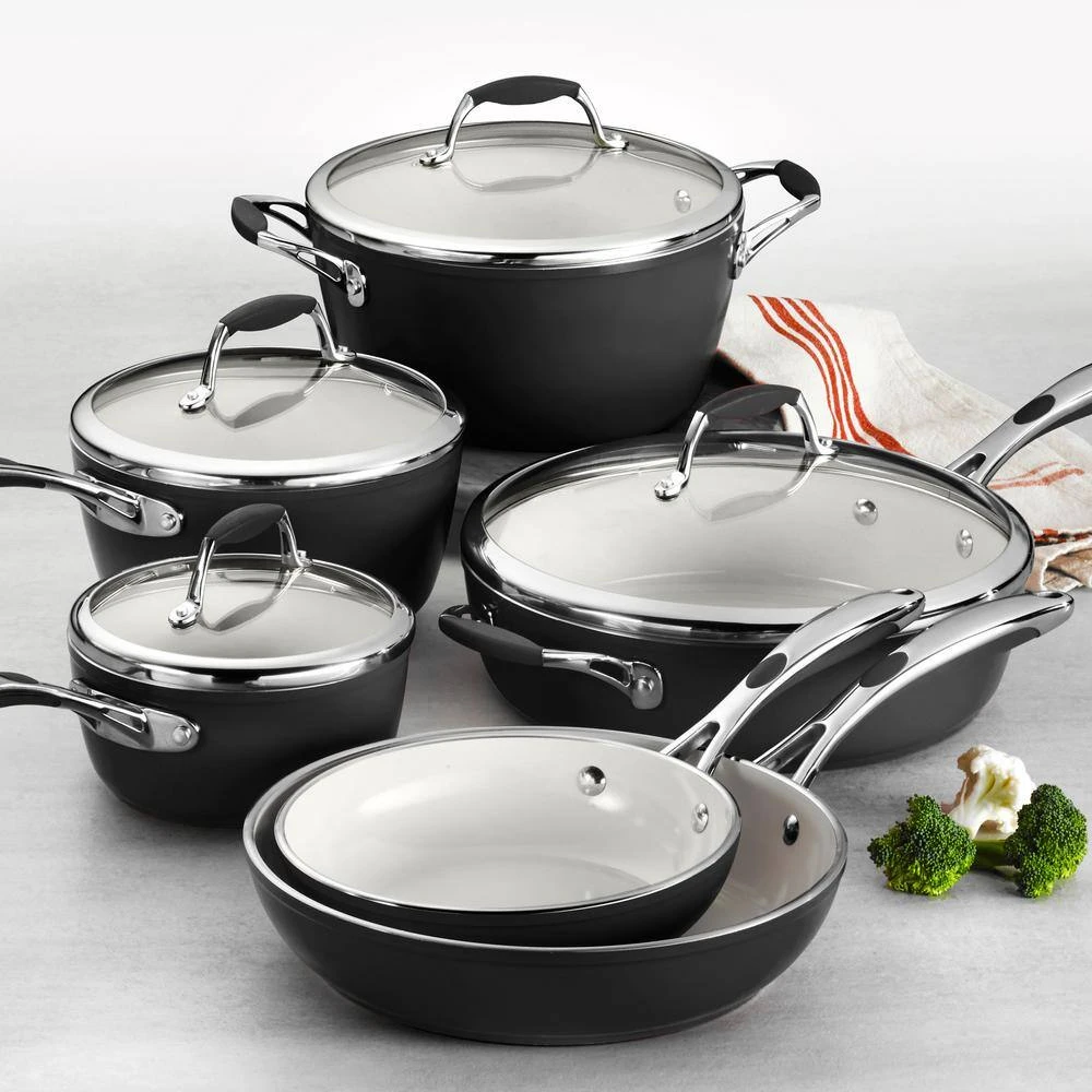 Gourmet Ceramica Deluxe 10-Piece Metallic Black Cookware Set with Lids by Tramontina - Image 2