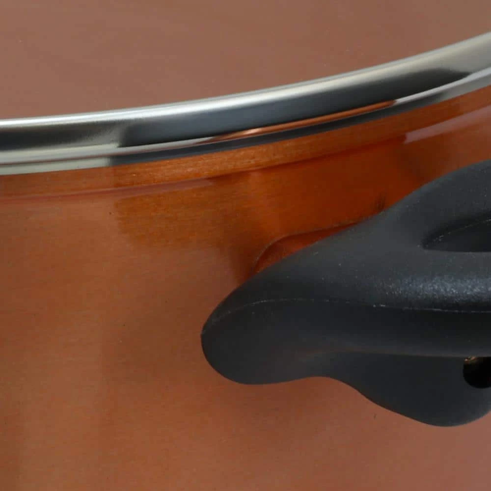 Hummington 4.5 qt. Round Aluminum Ceramic Nonstick Dutch Oven in Metallic Copper with Glass Lid by Eco Friendly Home - Image 3