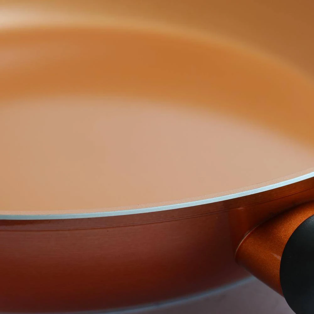 Hummington 12 in. Aluminum Ceramic Nonstick Frying Pan in Metallic Copper by Gibson Cuisine - Image 3