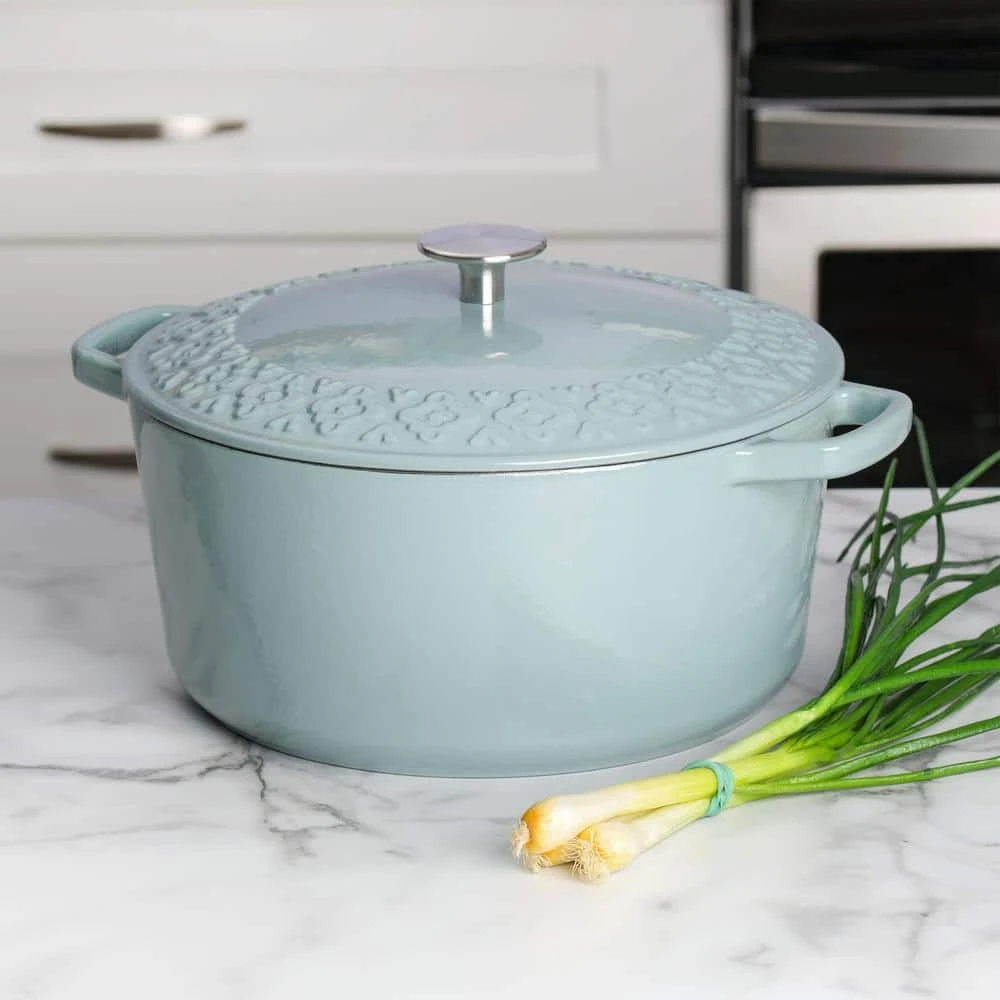 Savory Saffron 6 qt. Enameled Cast Iron Dutch Oven with Lid in Mint by Spice BY TIA MOWRY - Image 10