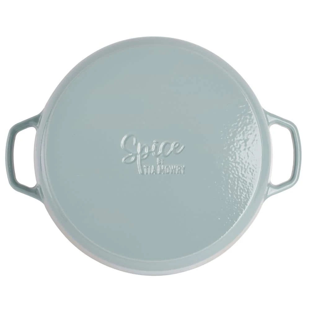 Savory Saffron 6 qt. Enameled Cast Iron Dutch Oven with Lid in Mint by Spice BY TIA MOWRY - Image 3