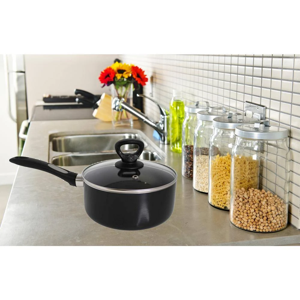 1 qt. Aluminum Nonstick Sauce Pan in Black by Mirro - Image 7