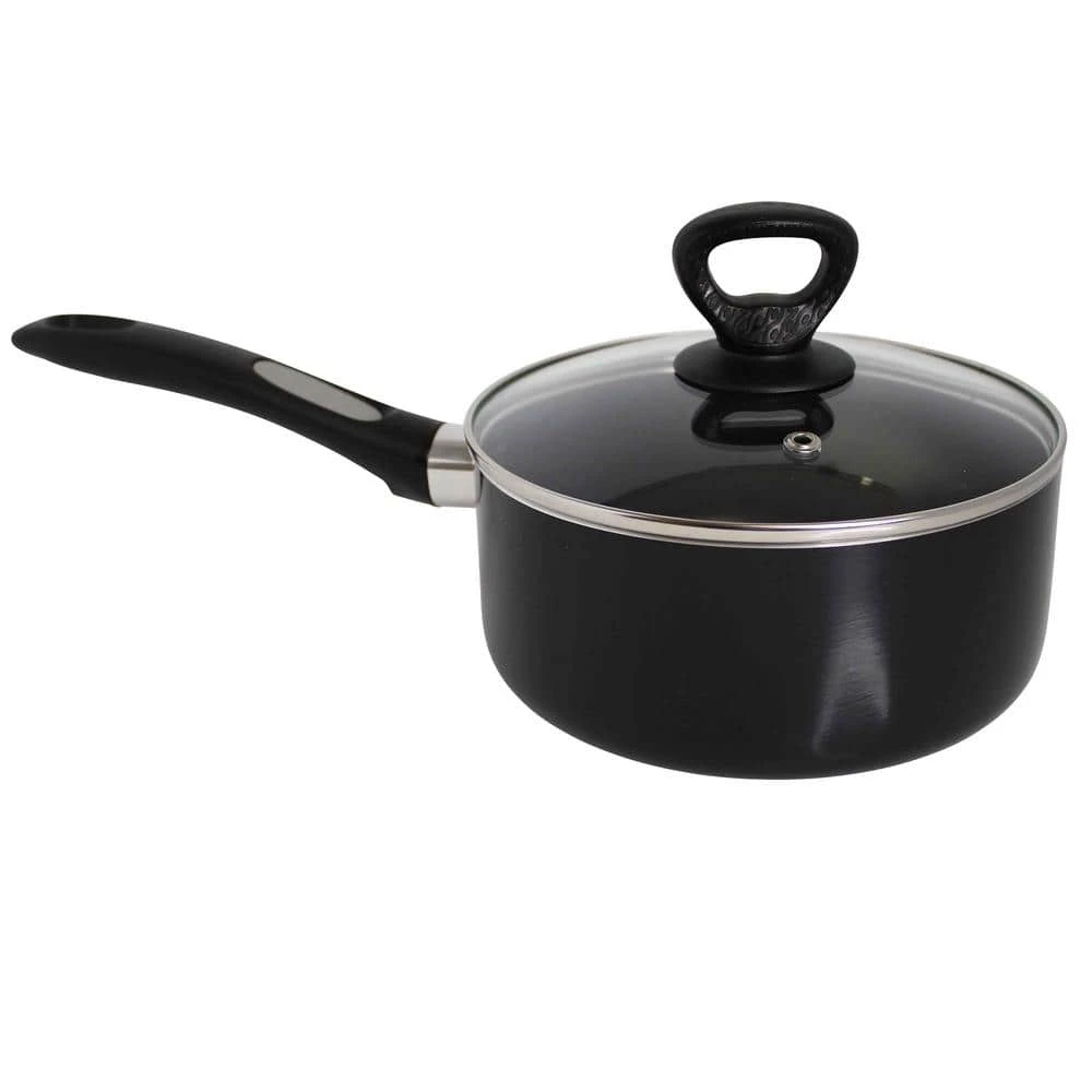 1 qt. Aluminum Nonstick Sauce Pan in Black by Mirro