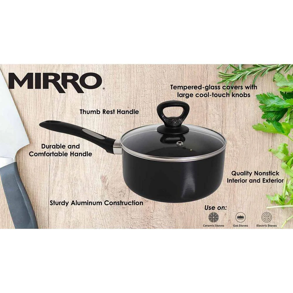 1 qt. Aluminum Nonstick Sauce Pan in Black by Mirro - Image 6