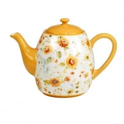 4-Cup Earthenware Sunflowers Forever Teapot by Certified International