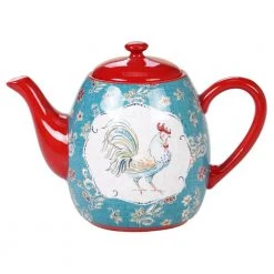 Morning Bloom 40 oz. 4-Cup Multicolored Teapot by Certified International