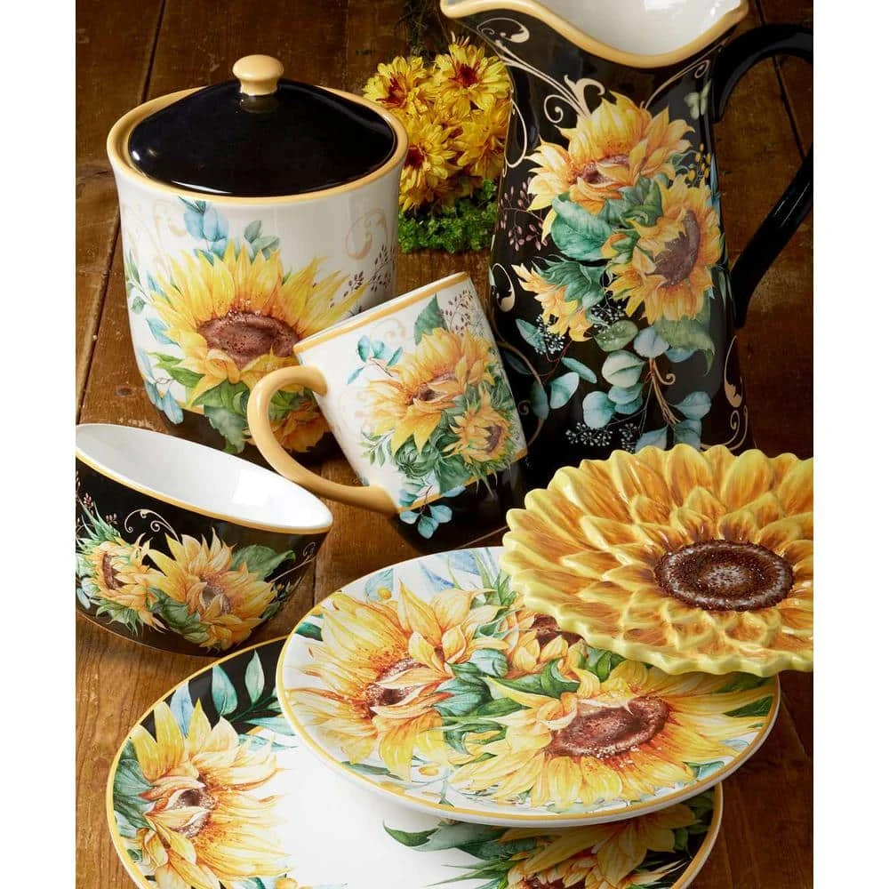 Sunflower Fields 40 oz. 4-Cup Multicolored Teapot by Certified International - Image 3