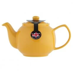 6-Cup Mustard Stoneware Teapot by PRICE & KENSINGTON