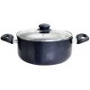 Anetta 5 qt. Nonstick Aluminum Dutch Oven with Lid in Navy Blue by Oster
